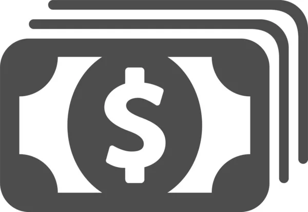 Bills Currency Dollars Icon Solid Style — стоковый вектор