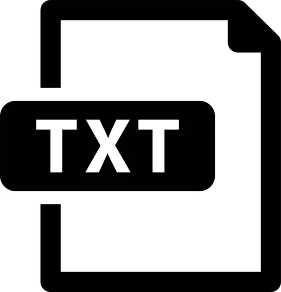 Arquivo Txt Formato Ícone Estilo Sólido — Vetor de Stock