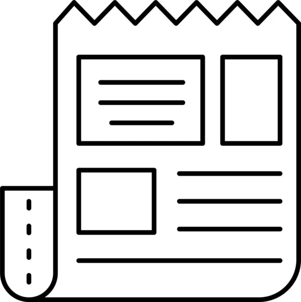 Document Page Papier Icône Dans Style Contour — Image vectorielle