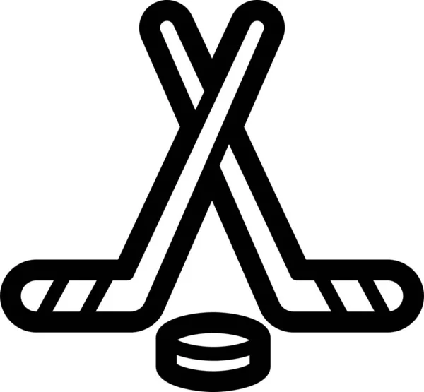 Game Hockey Hockey Stick Icon Outline Style — Stock vektor