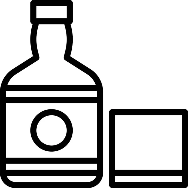 Bebida Botella Bebida Icono Estilo Del Esquema — Archivo Imágenes Vectoriales