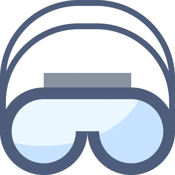 Équipement Lunettes Casque Icône Dans Style Plat — Image vectorielle