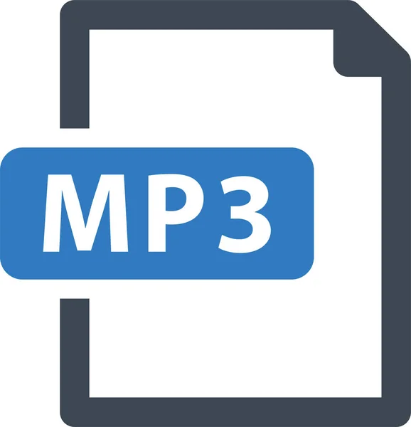 Audio Datei Mp3 Symbol Flachen Stil — Stockvektor