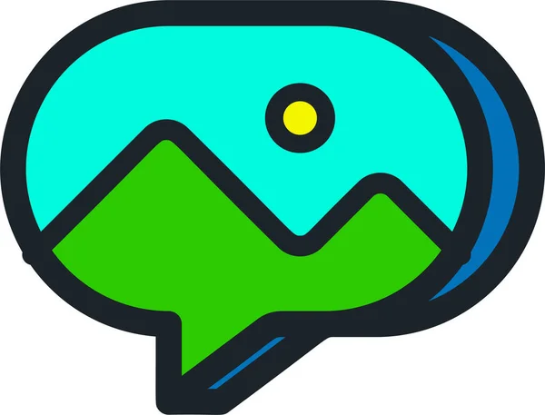 Multimedia Icon Für Chat Nachrichten Ausgefülltem Umriss — Stockvektor