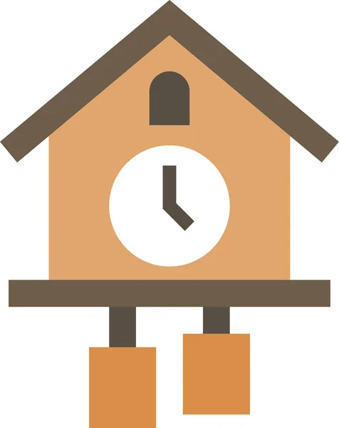 Icono Decoración Cuco Reloj Estilo Plano — Archivo Imágenes Vectoriales