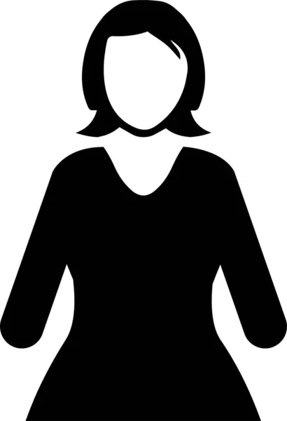 Avatar Femme Patiente Icône Femme Dans Style Solide — Image vectorielle