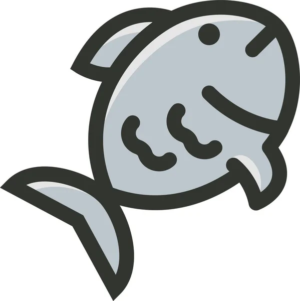 Ryba Jedzenie Gotowane Ryby Ikona Stylu Wypełniony Zarys — Wektor stockowy