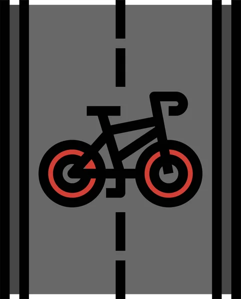 Bicicleta Ruta Ejercicio Icono — Vector de stock