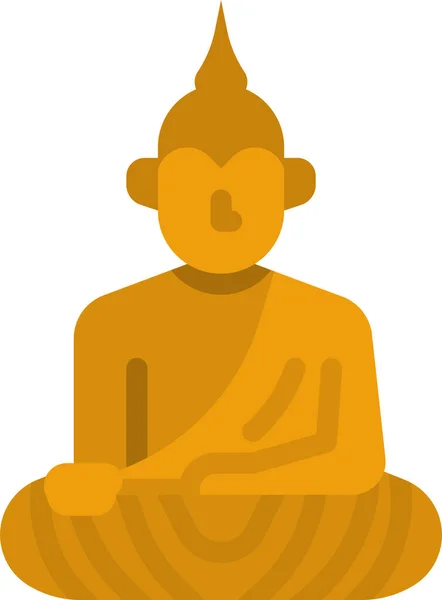 Icono Cultura Estatua Buddha — Vector de stock