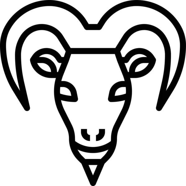 Goat Wildlife Nature Icon — Stock Vector