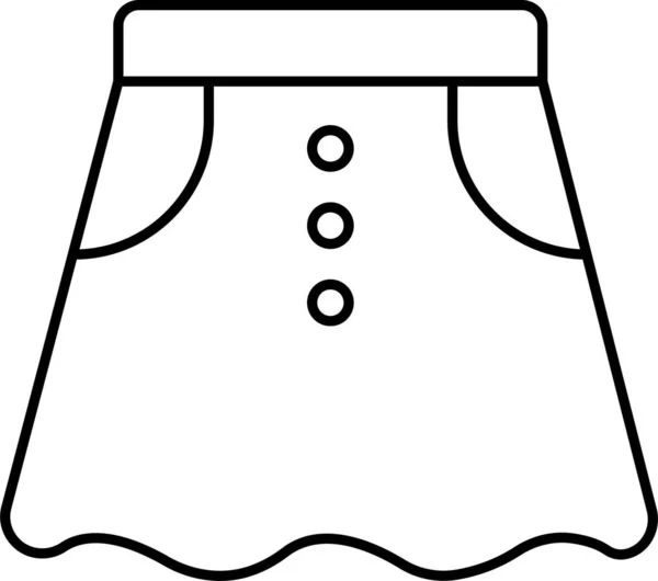 Jurk Doek Rok Pictogram — Stockvector