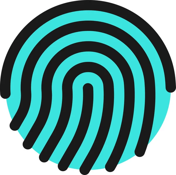 Fingerprint Lock Protection Icon — Stock Vector