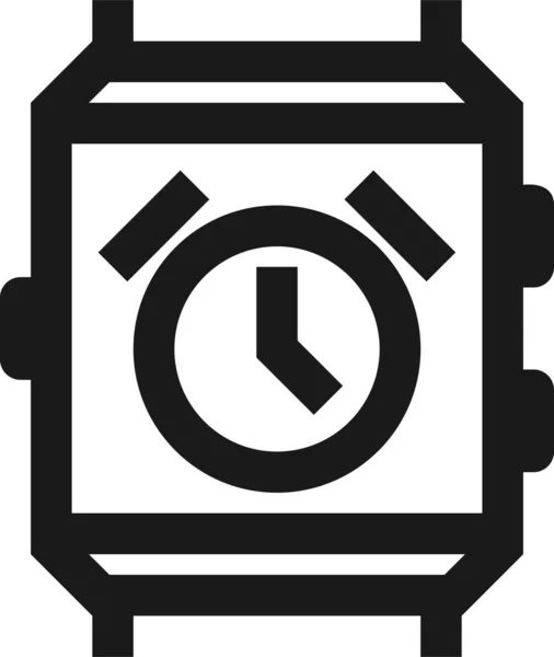 Alarm Alarm Klok Pictogram Omtrek Stijl — Stockvector