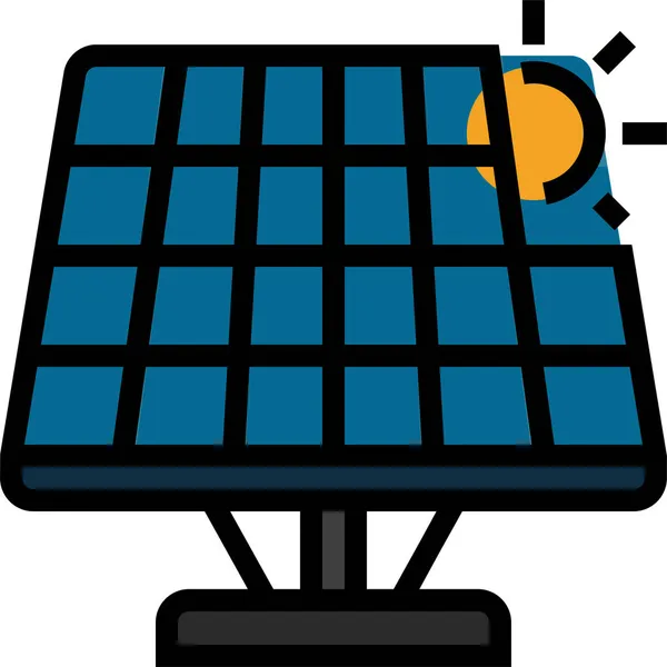 Słoneczne Ogniwo Energii Odnawialnej Ikona Energii Elektrycznej Stylu Wypełnionym — Wektor stockowy
