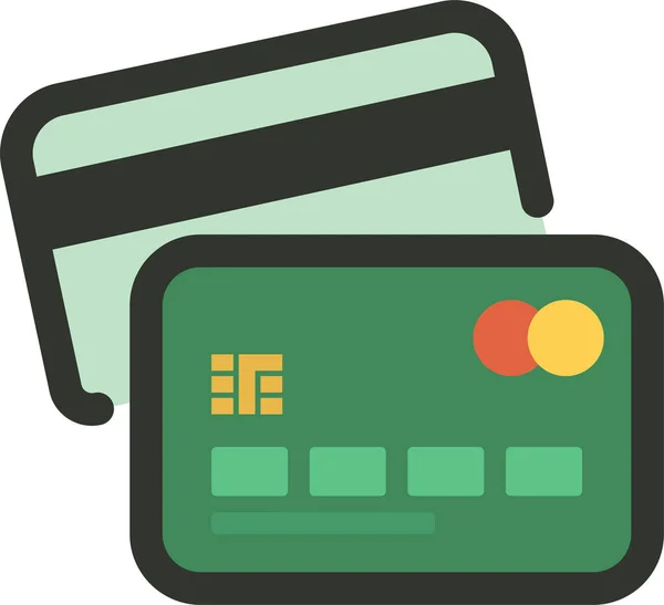 クレジットカード方法オンラインアイコンを記入アウトライン形式で表示 — ストックベクタ