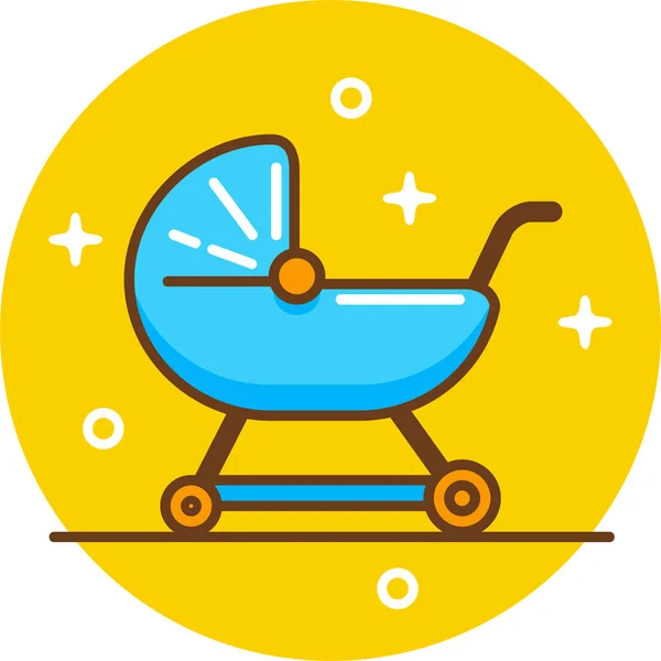 Baby Child Childcare Icon Filled Outline Style —  Vetores de Stock