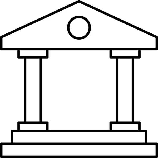 Banco Edificio Icono Corte — Archivo Imágenes Vectoriales
