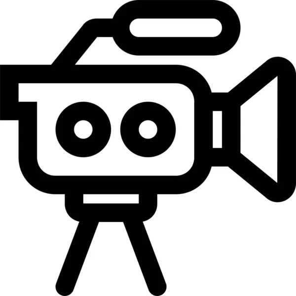 Φωτογραφική Μηχανή Κινηματογραφική Ταινία Εικονίδιο Στυλ Περίγραμμα — Διανυσματικό Αρχείο