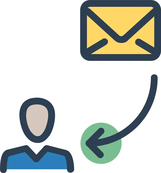 Email Conta Obter Ícone Mail Estilo Esboço Preenchido — Vetor de Stock