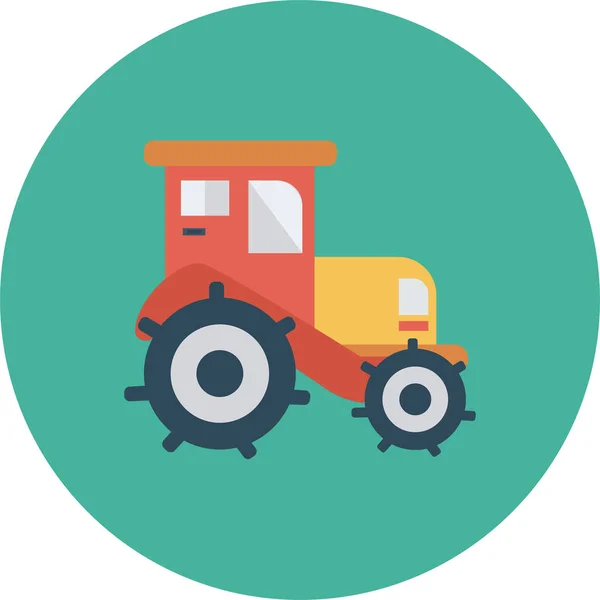 Icône Tracteur Agricole Automobile Dans Style Plat — Image vectorielle