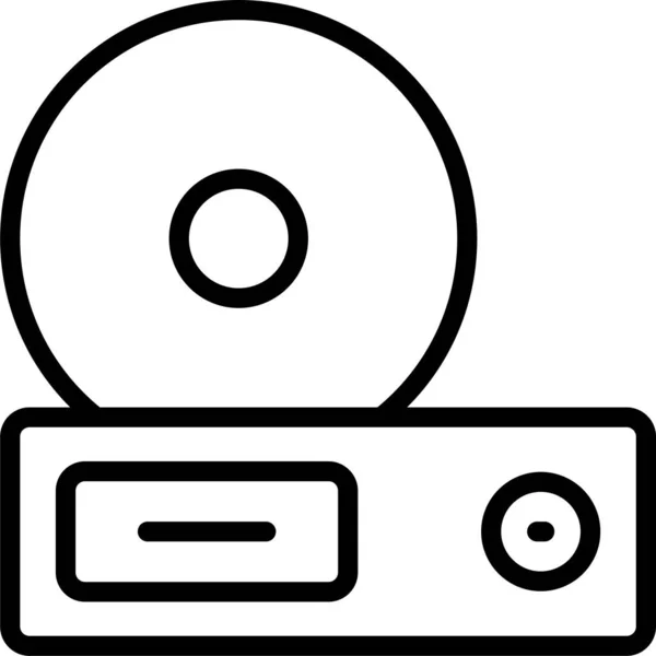 Disc Dvdroom Icon Outline Style — Stockvektor