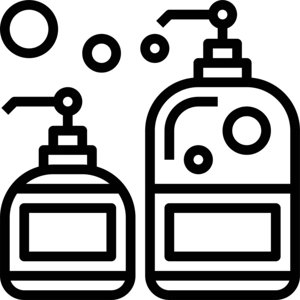 Relax Sauna Shampoo Symbol Outline Stil — Stockvektor