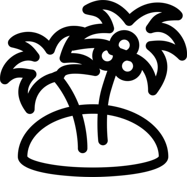 Island Palm Summer Icon Solid Style — Stock Vector