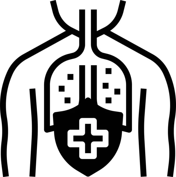 Икона Эпидемии Легких — стоковый вектор