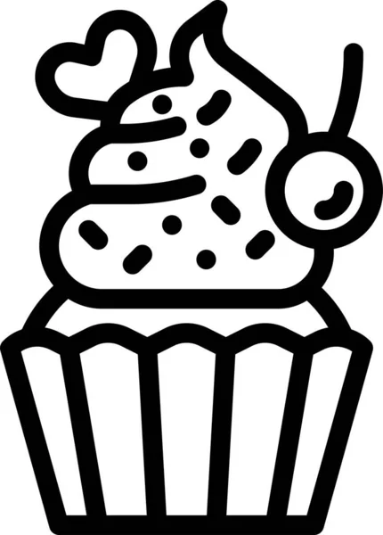 Postre Cupcake Pastel Icono — Archivo Imágenes Vectoriales