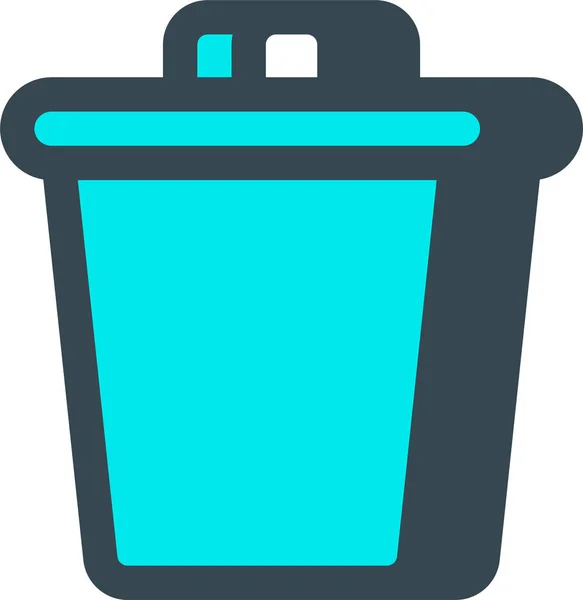 Bin Delete Discard Icon Filled Outline Style — Stock Vector