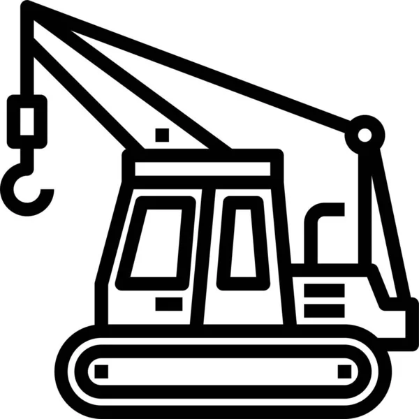 Crawler Crane Constructioncar Icon — Vettoriale Stock