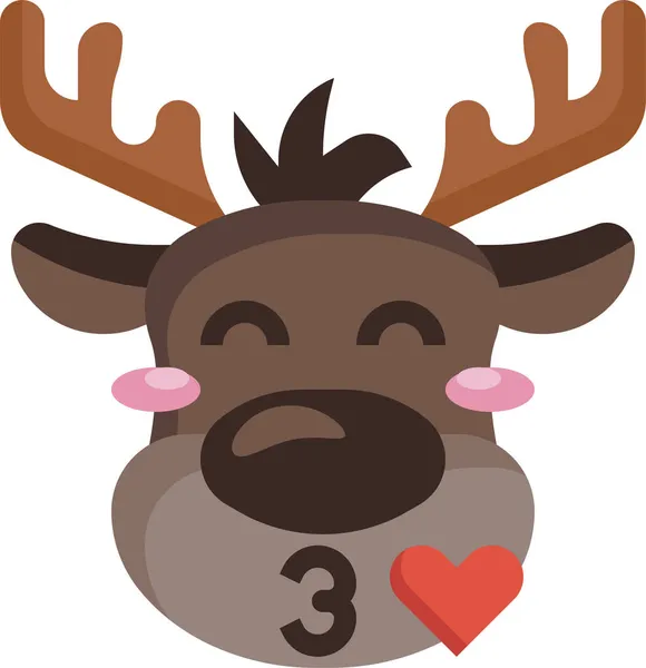 トナカイの愛鹿のアイコンクリスマスカテゴリ — ストックベクタ