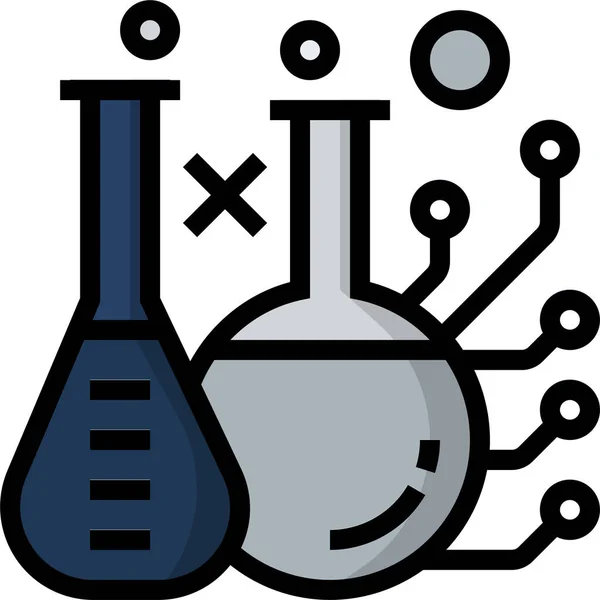 Ícone Ciência Tecnologia Laboratório Estilo Esboço Preenchido —  Vetores de Stock