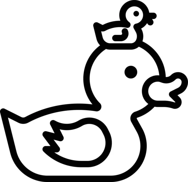 Canard Icône Salle Bain Caoutchouc Dans Style Contour — Image vectorielle