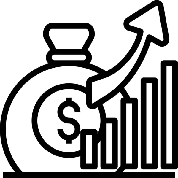 Guadagnare Soldi Icona Aziendale — Vettoriale Stock