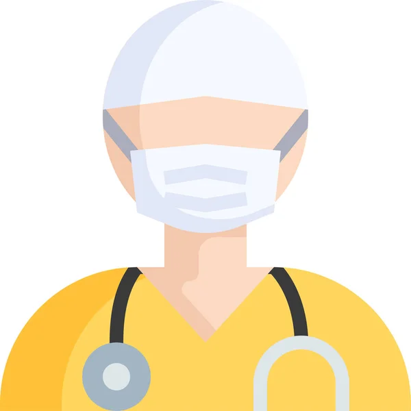 Arbeitsplatz Arzt Medizinische Ikone — Stockvektor