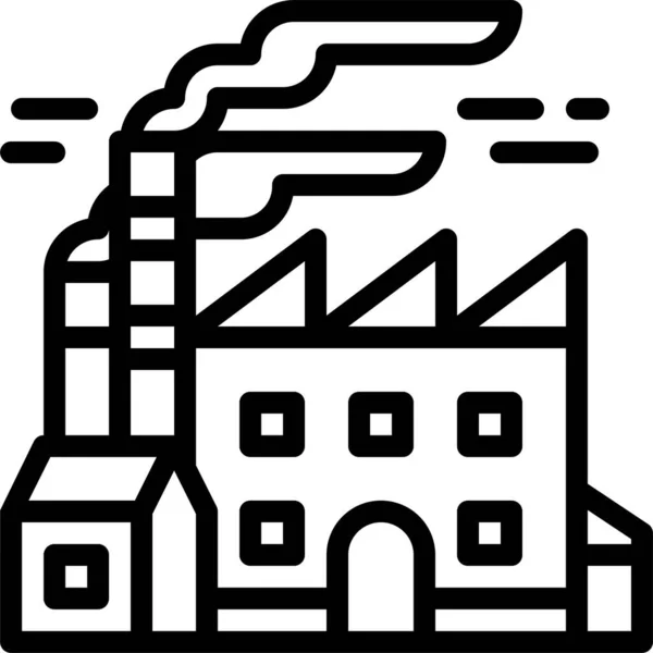 Icono Industrial Industria Fábrica Estilo Esquema — Vector de stock