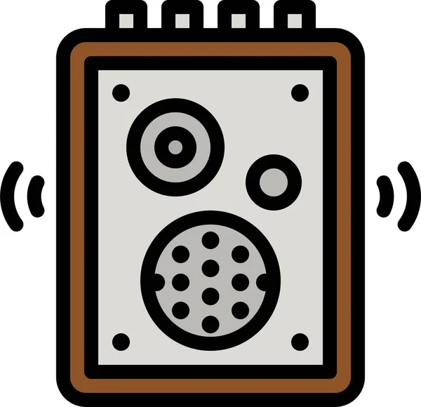 Speaker Amplifier Audio Icon Filled Outline Style — Stock Vector