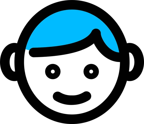 Avatar Boy Kid Icon Filled Outline Style — Vetor de Stock