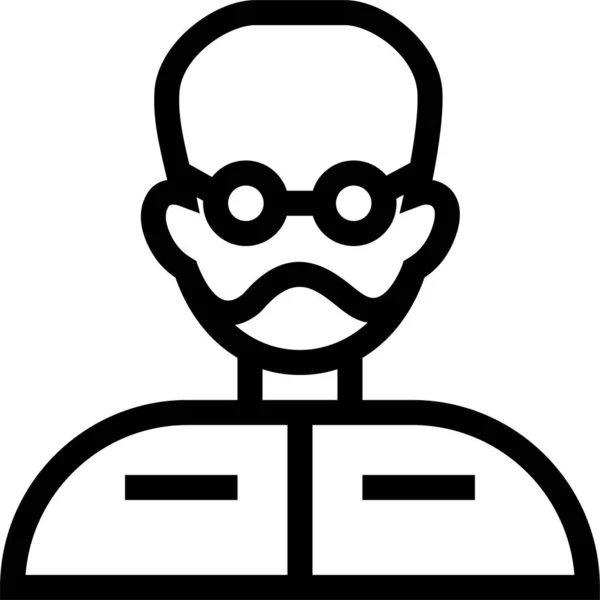 Avatar Jongen Bril Pictogram Outline Stijl — Stockvector