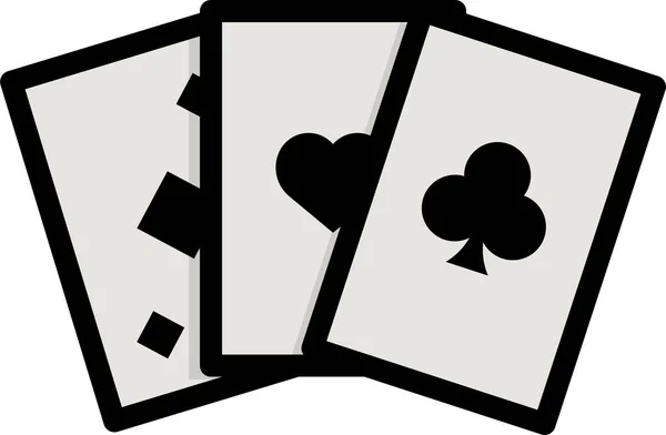 Πόκερ Στοίχημα Εικονίδιο Παιχνιδιού Στυλ Γεμάτο Περίγραμμα — Διανυσματικό Αρχείο