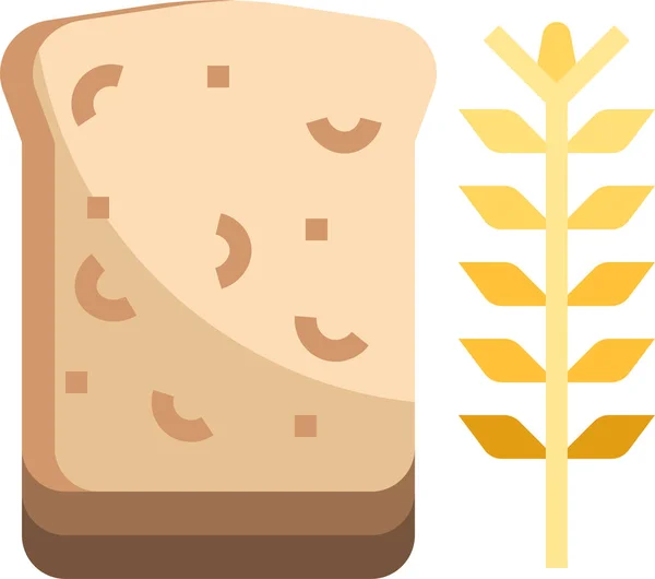 Trigo Pan Alimento Icono — Vector de stock