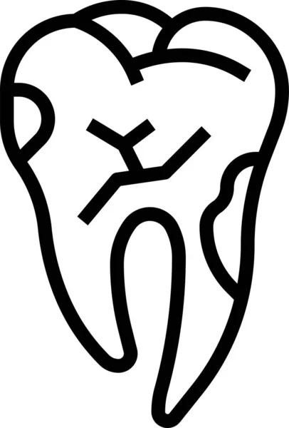 Cavity Caries Tooth Icon — Stock Vector