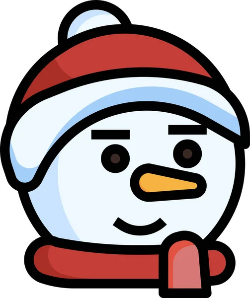 Muñeco Nieve Emoji Sonriente Icono Categoría Navidad — Vector de stock