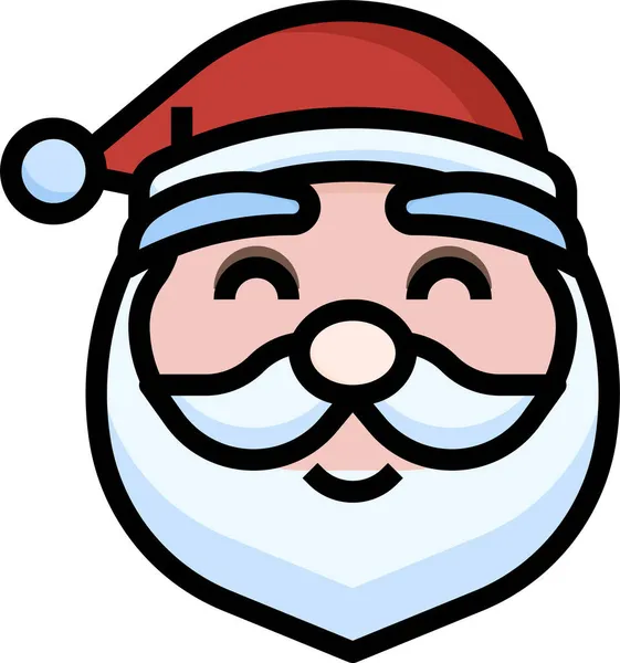 Santa Smiley Emoji Icoon Kerst Categorie — Stockvector