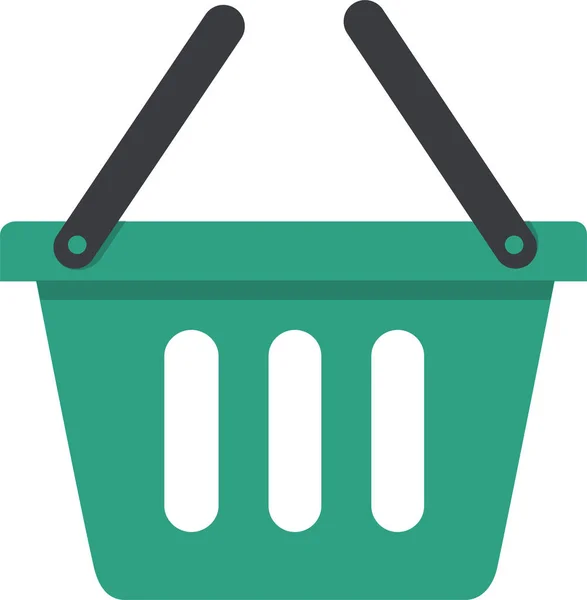 Basket Cart Empty Basket Icon Flat Style — Stock Vector
