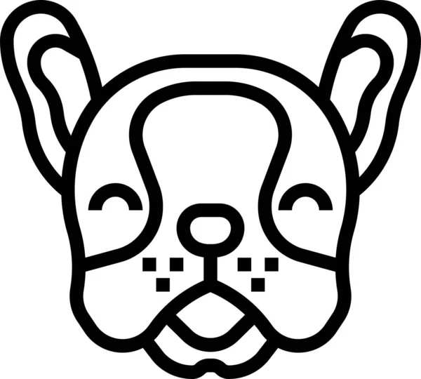 Feliz Mascota Francés Icono — Vector de stock