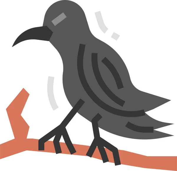 Rabenvogel Tier Ikone Der Kategorie Halloween — Stockvektor