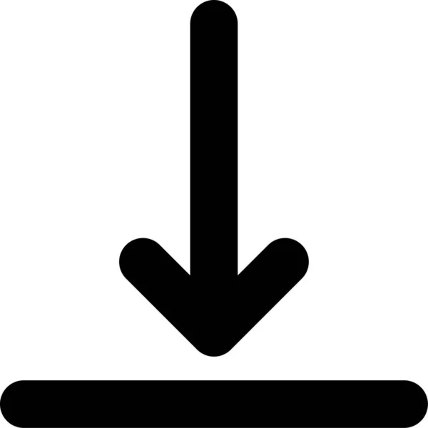 Ikon Penyesuaian Vertikal Bawah - Stok Vektor