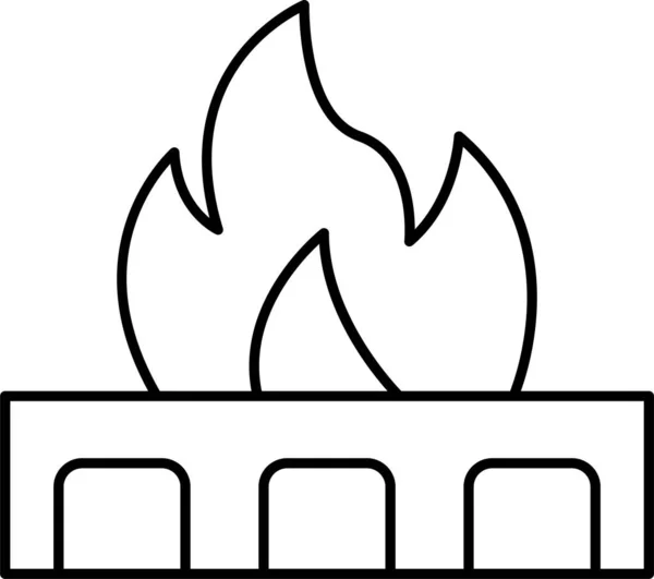 Burn Flame Fire Icon — Stock Vector